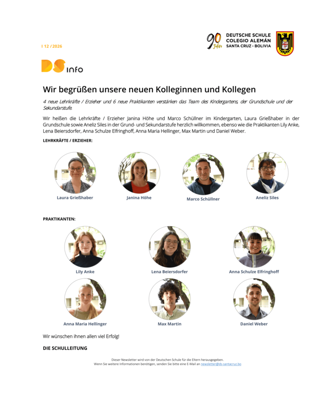 DS-info #12 - 2026: Wir begrüßen unsere neuen Kolleginnen und Kollegen Featured Photo
