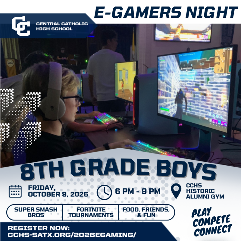 8th-Grade eGamers Night at Central Catholic
