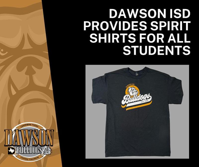 Dawson ISD Provides Spirit Shirts for All Students Featured Photo
