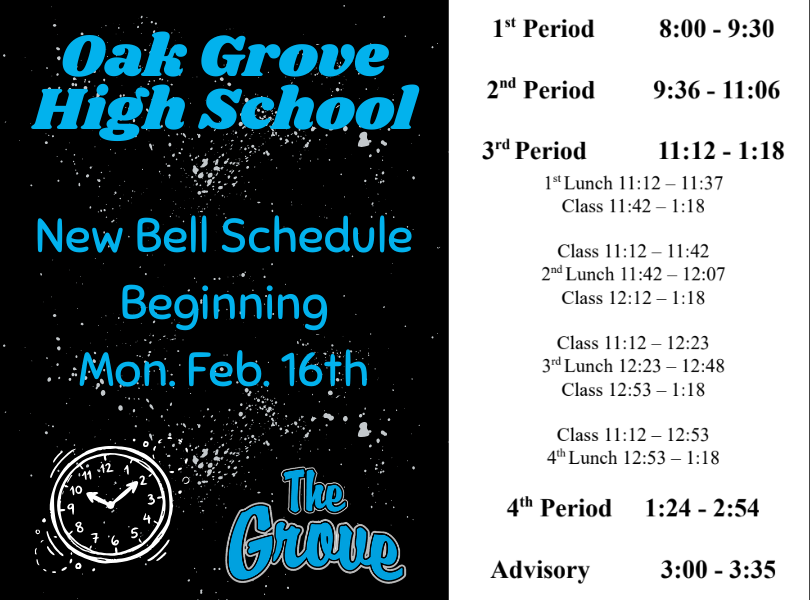 New Extended Day Bell Schedule