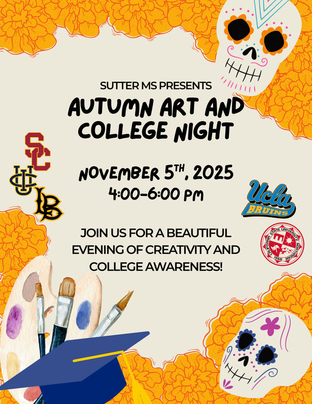 Art/College Night Flyer: November 5th from 4-6 PM