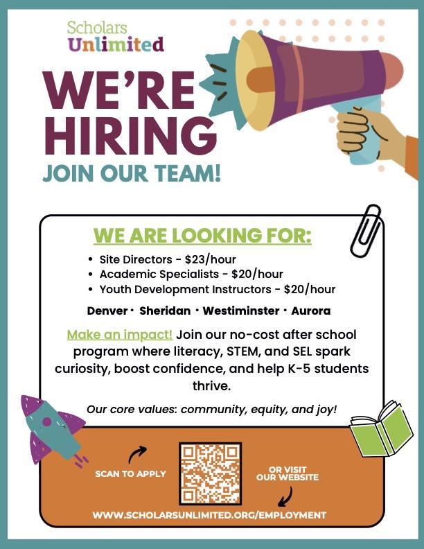 we're hiring flyer
