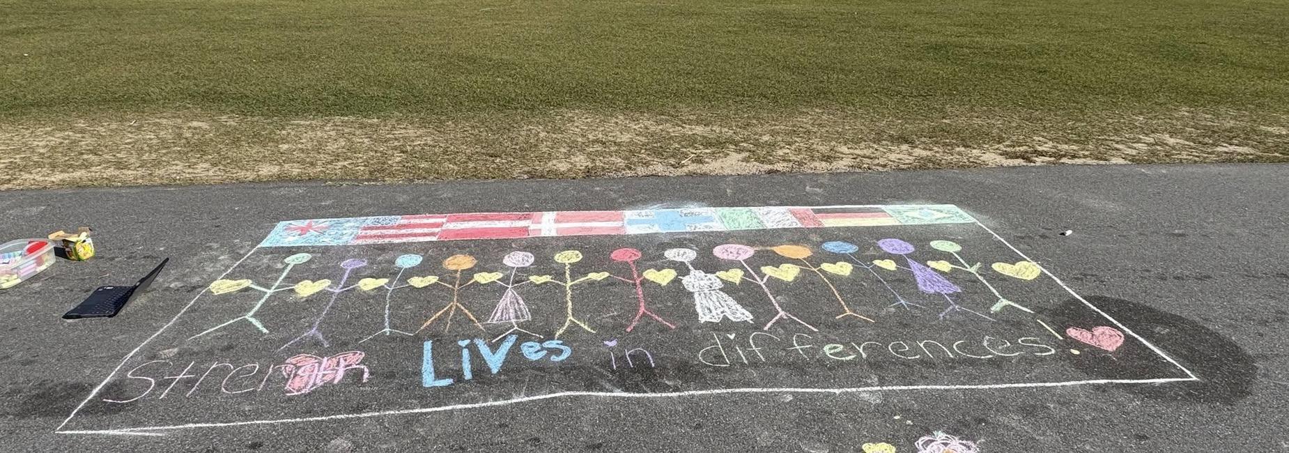 Mrs. McGovern's Health Science 2 class made a Cultural Diversity Chalk Art to review the end of our Cultural Diversity Chapter