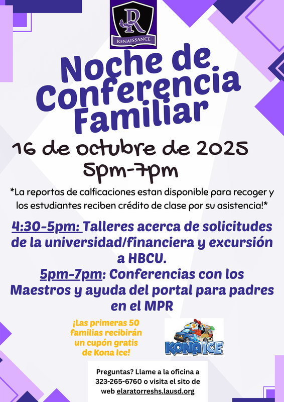 Noche de Conferencias 10/16 5-7pm