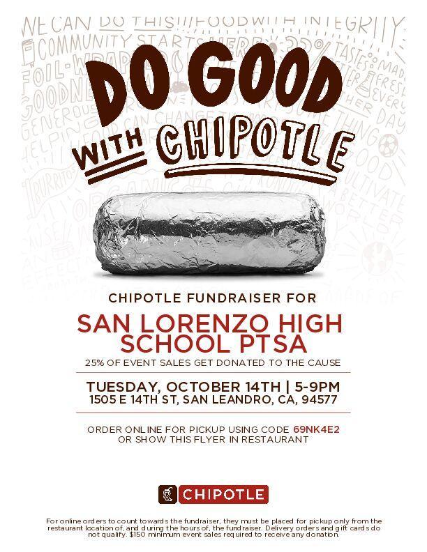 Chipotle Fundraiser for SLzHS PTSA Featured Photo