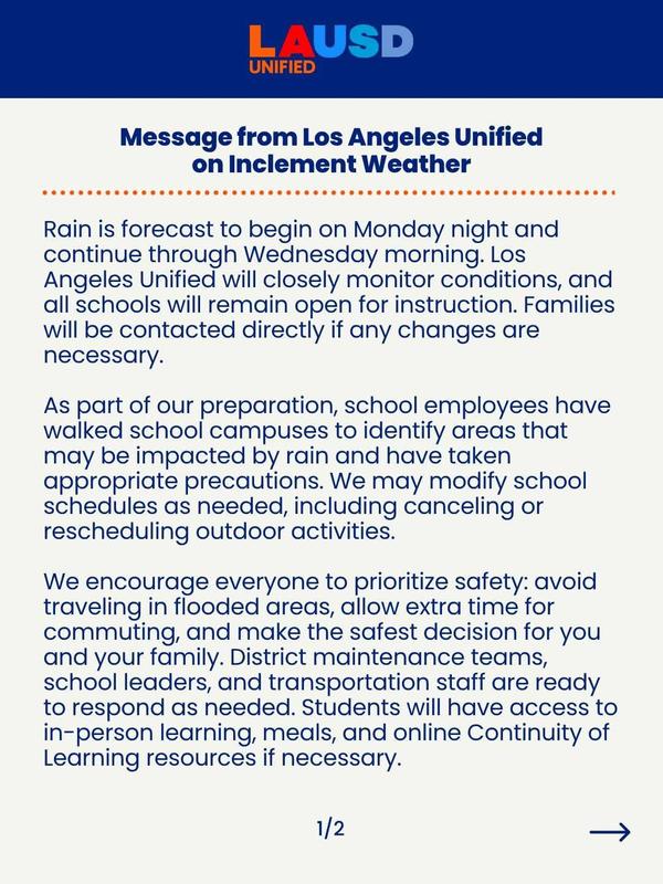 LAUSD Message