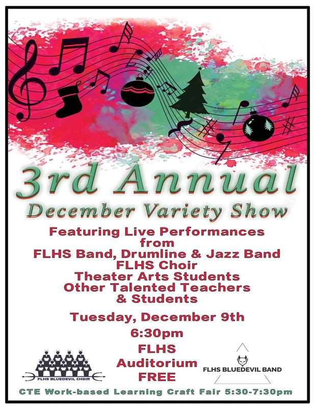 3rd Annual December Variety Show Flier