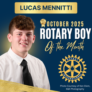 Lucas Mennitti senior photo with blue and gold background