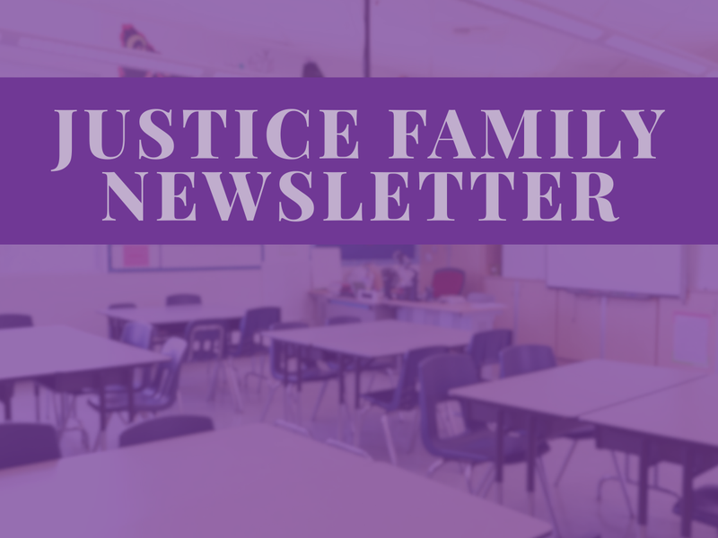 promo graphic - Justice Intermediate School newsletter