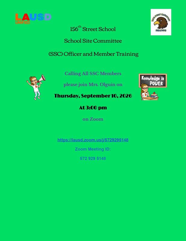 SSC Officer and Member Training on Thursday, September 10 at 3 pm via Zoom