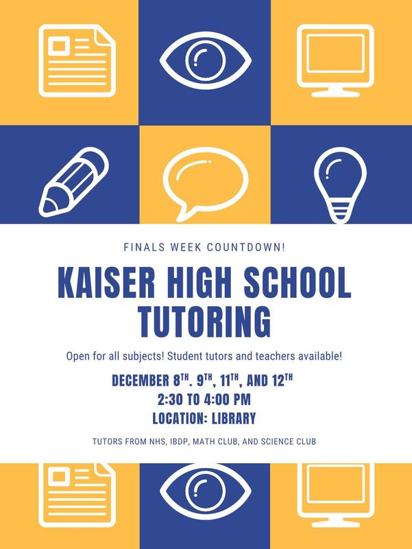FINALS WEEK TUTORING - DECEMBER 8, 9, 11 & 12 Featured Photo