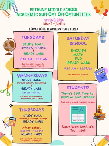 study hall times and dates
