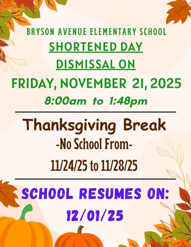 Shortened Day Dismissal 11/21/25