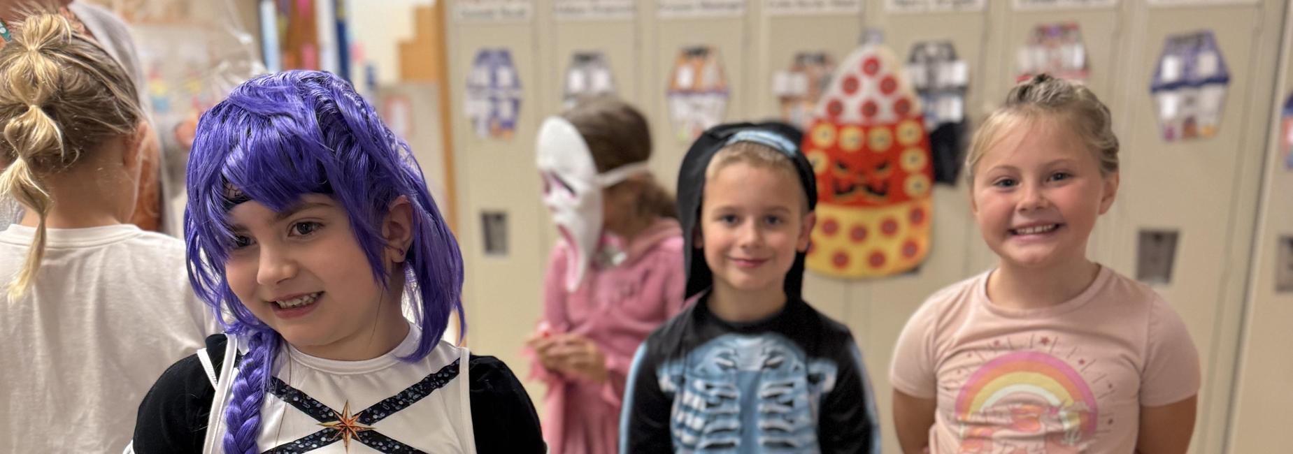 students dressed up for Halloween