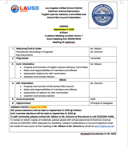 ELAC Y SSC ORIENTACION/ELECCIONES