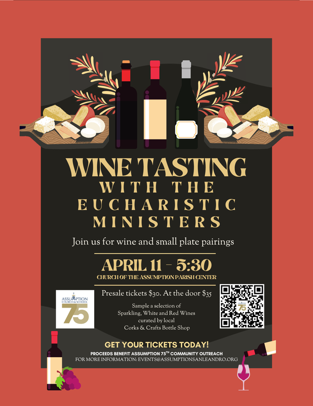 Join Us: Wine Tasting  & Plate Pairings with the Eucharistic Ministers