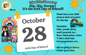 Hip, Hip, Hooray! It's the 50th Day of School!!