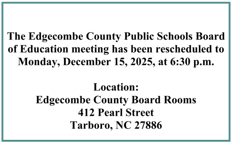 School Board Meeting Rescheduled for Monday, December 15th