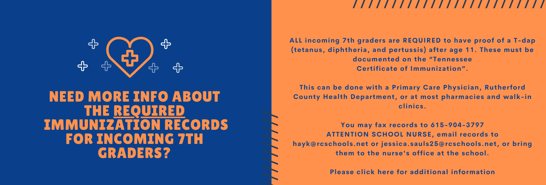 7th Grade Immunization Record Info