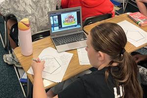 Lily Petrisek designs her project