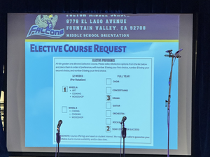 Slide of Elective Course Request from Middle School Orientation