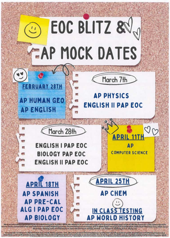 EOC Blitz & AP Mock Dates