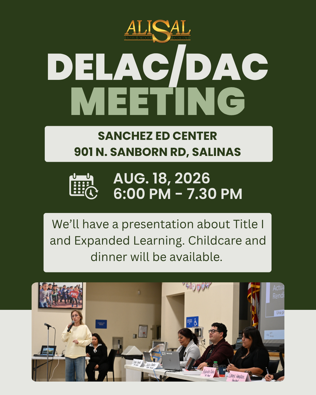 DELAC meeting Aug. 18 2026 announcement