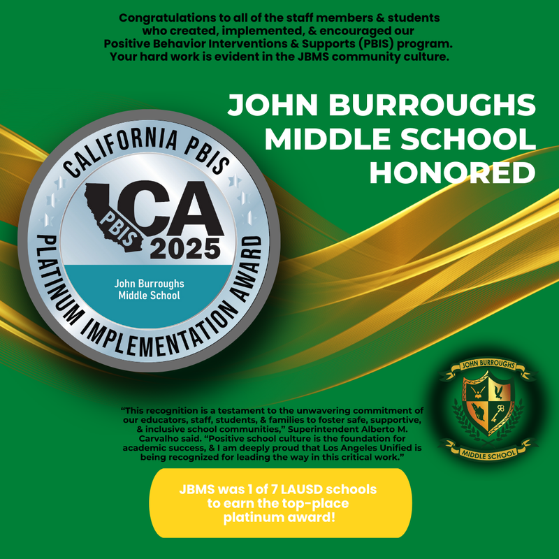 John Burroughs Middle School Honored