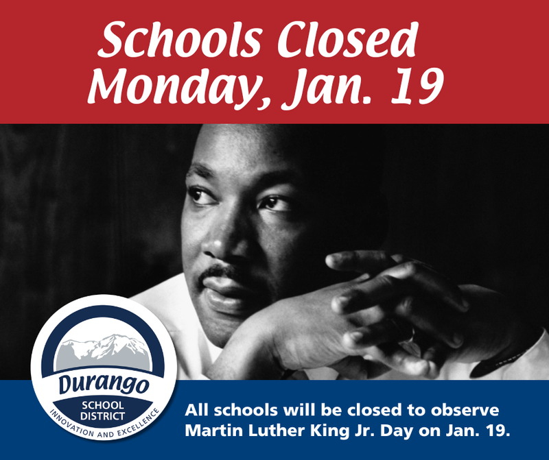A photo of Martin Luther King Jr. announcing a school holiday on January 19