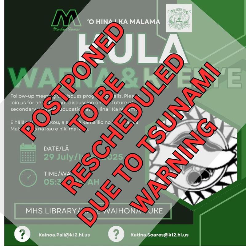 meetings postponed