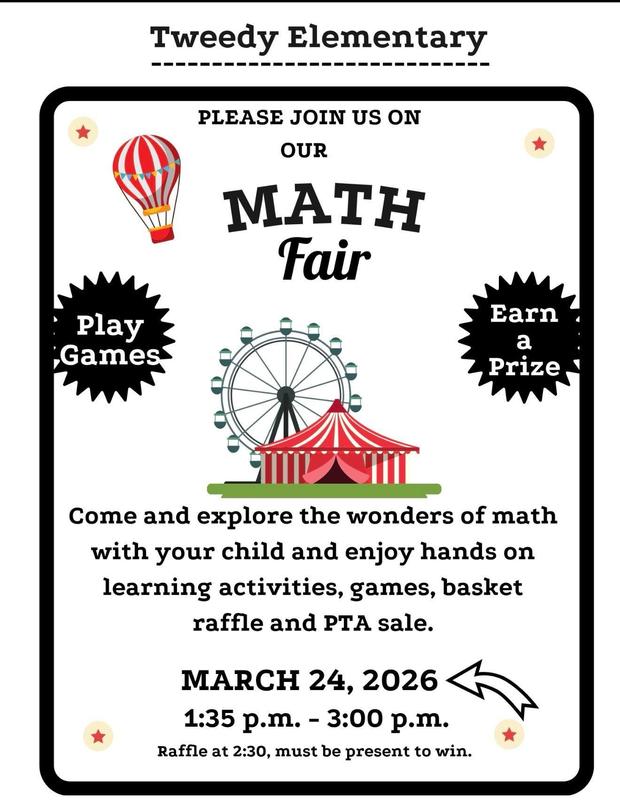 math fair for students and parents flyer in English