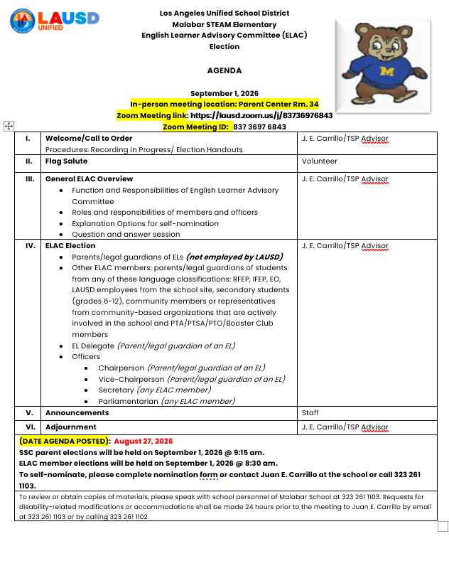 AGENDA
