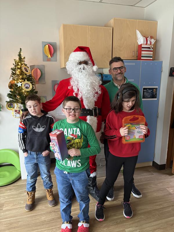 Santa with students.