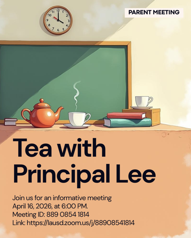 Tea With Principal Lee Featured Photo