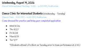 Dance Clinic Dates