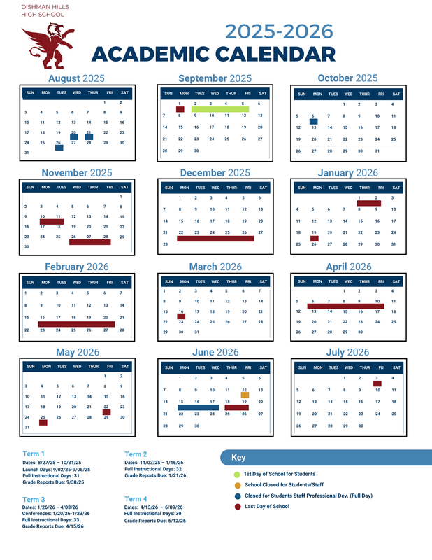 2025-2026 DHHS Academic Calendar Featured Photo