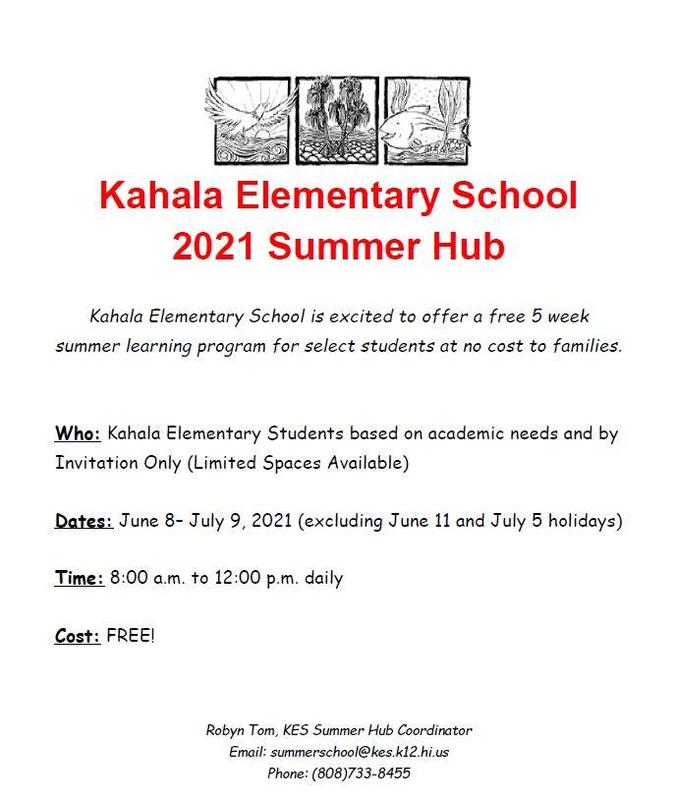 2021 Kahala Elementary Summer Hub