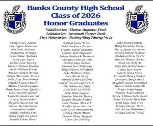 CLass of 2026 Honor Graduates