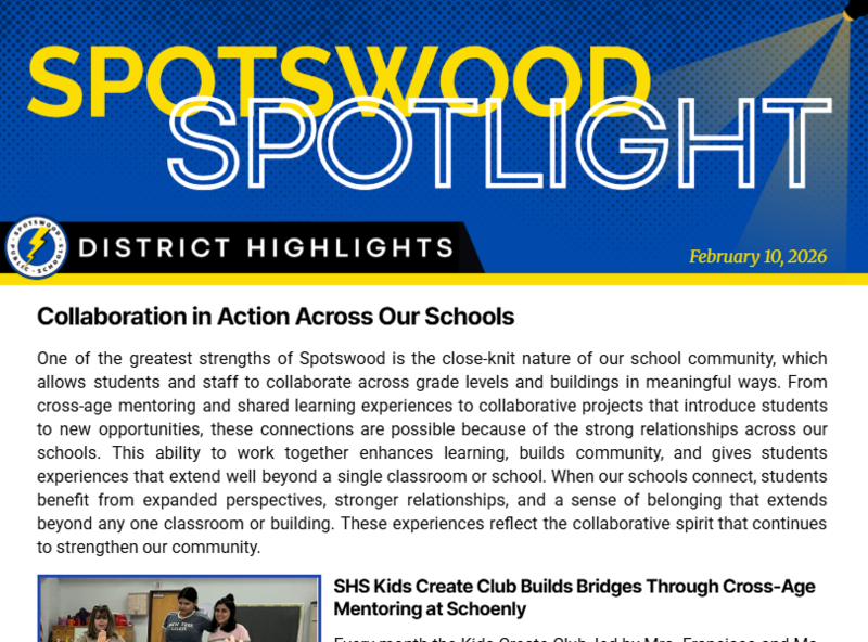 Spotswood Spotlight February 10, 2026 Featured Photo