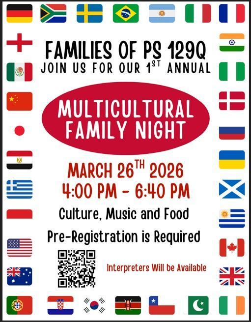 Multicultural family night flyer