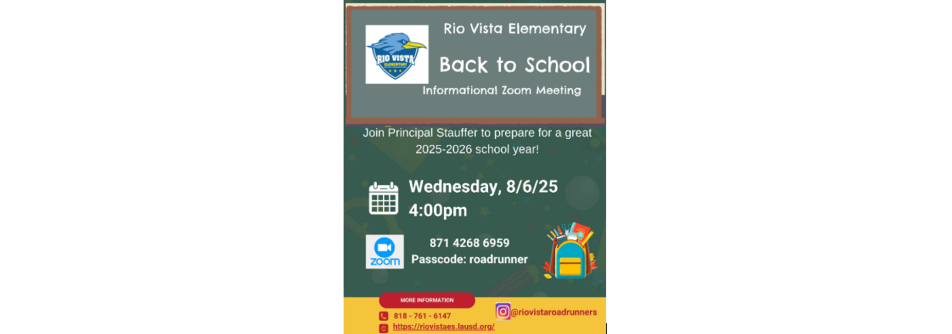 back to school informational zoom meeting