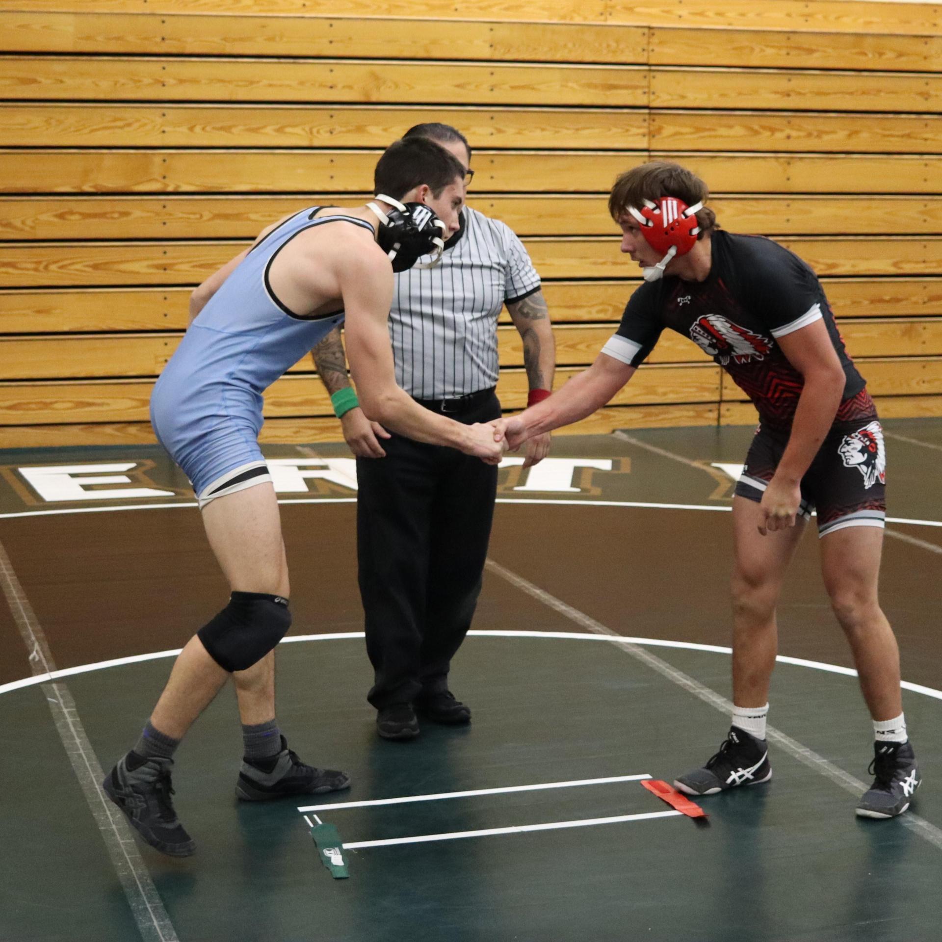 wrestlers in action at the Hawks invitational