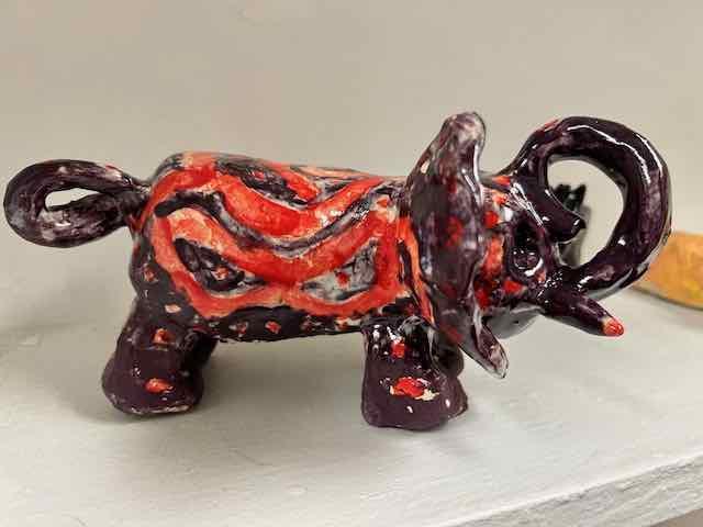 Joyful elephant. Children's pottery