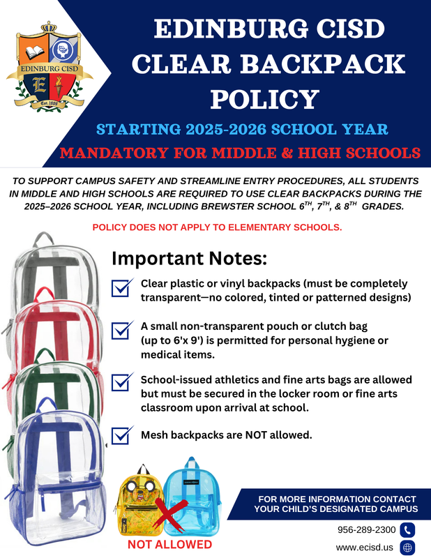 Clear Backpack Policy