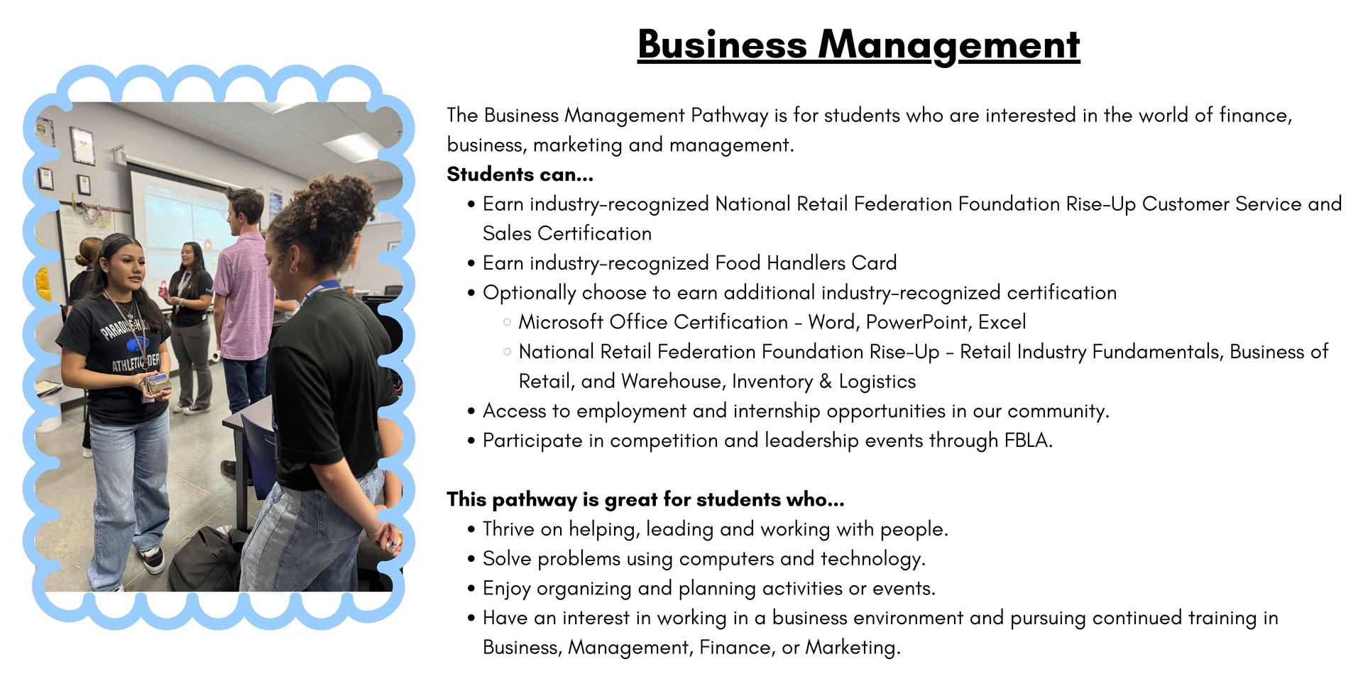 photo with info about CTE classes