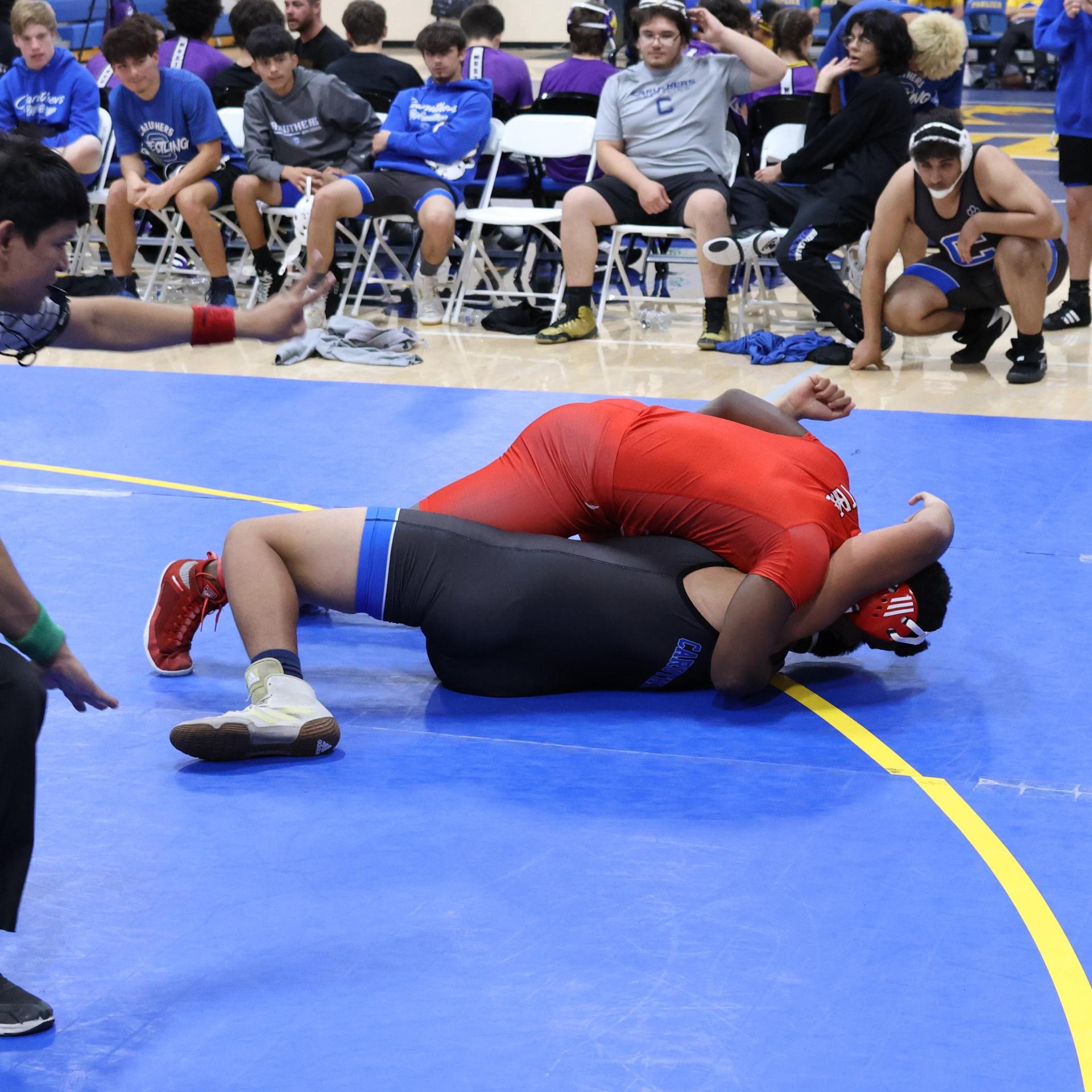 wrestlers in action at parlier