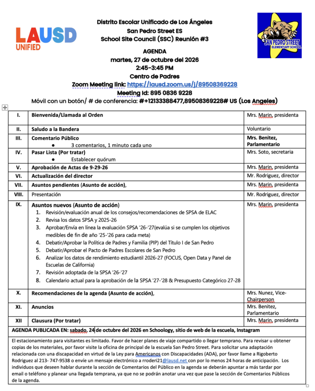 Agenda