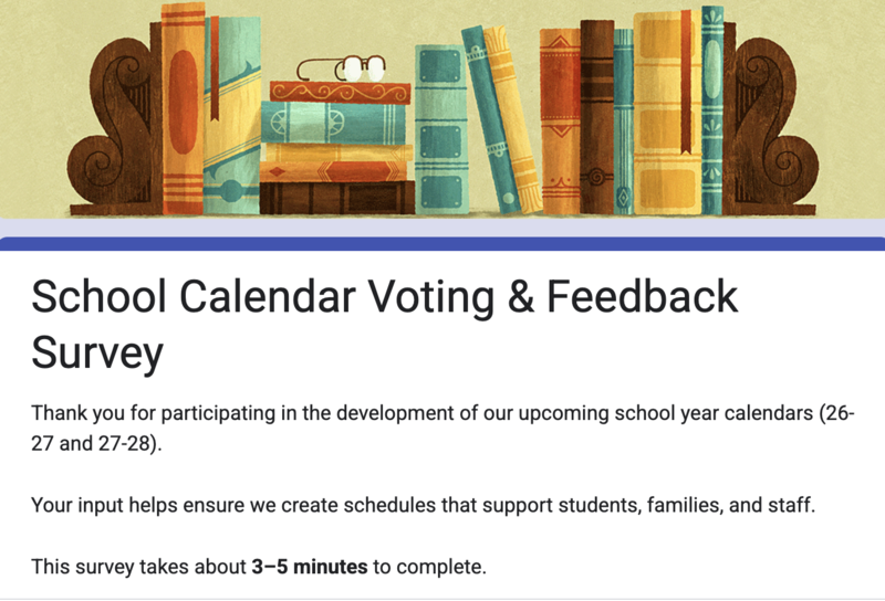 School calendar voting and feedback survey
