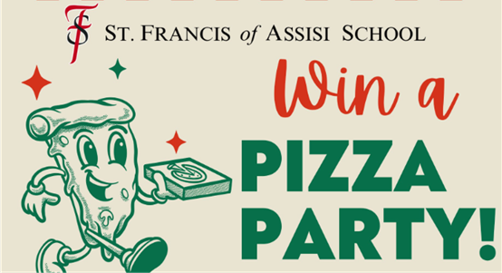 walking pizza slice for pizza party announcement