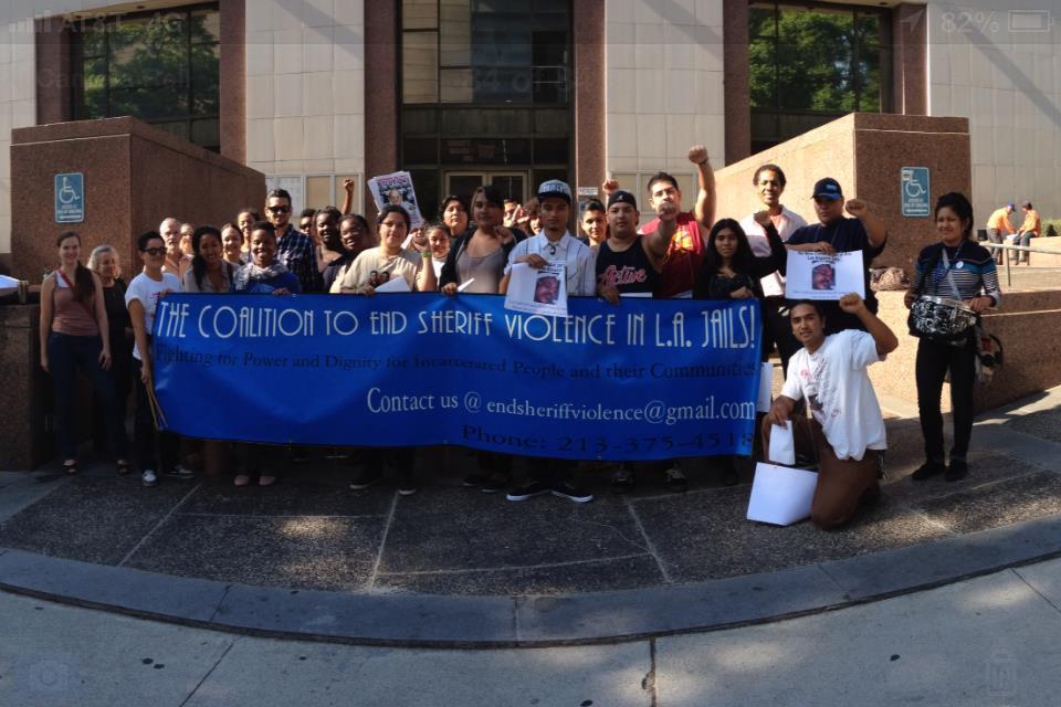  students outside the BOS office advocating to end sheriff violence